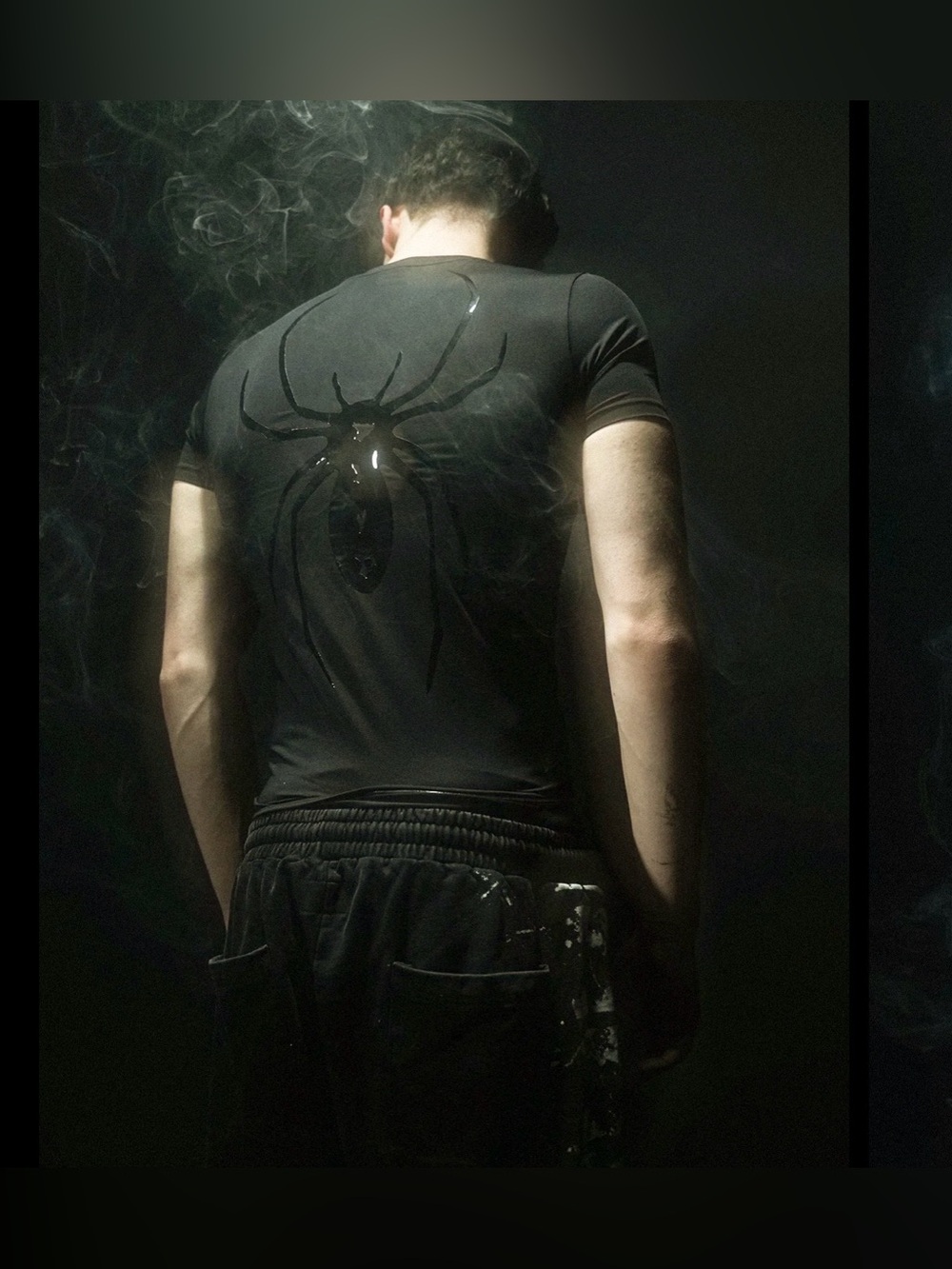 Auspicious Boulevard Arachnid Compression Shirt Black Spider Graphic Streetwear